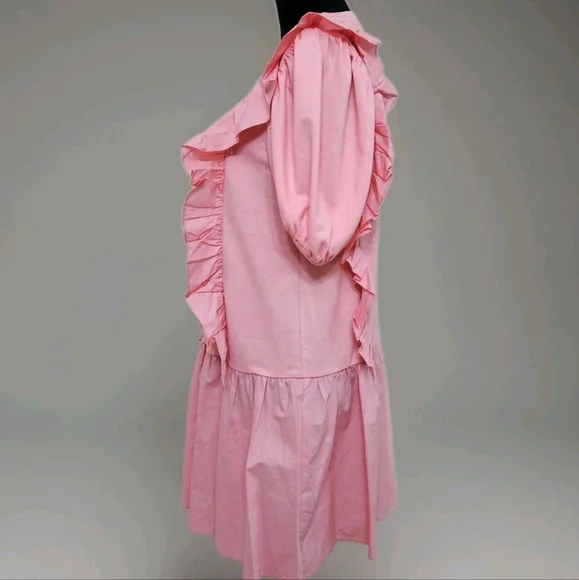 English Factory- Mixed Media Ruffle Detail Mini Dress -Size Medium - Picture 14 of 17